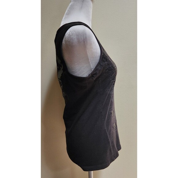 Y2K Harley Davidson Women's Black and Red Vest Tank Top Size Small - Picture 4 of 12